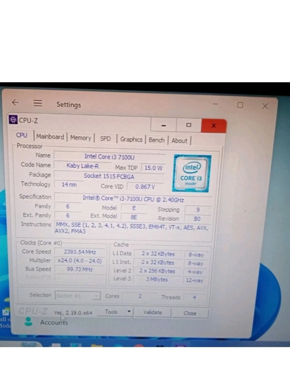 Acer Aspire E5-575 i3-7100U @2.40GHz 4GB Ram 500GB SSD Windows 11 Pro Optimized